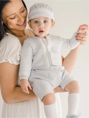 Baby Beau & Belle Baby Boy Harrison Sweater Christening Outfit Size 9-12 months